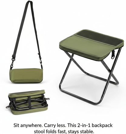 Foldable Backpack Stool – World Cup 2026 Portable Seat for Travel & Stadium Use