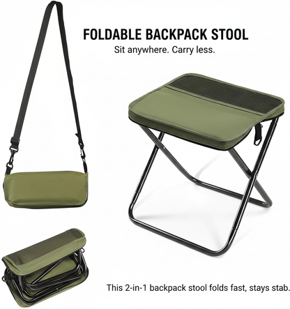 Foldable Backpack Stool – World Cup 2026 Portable Seat for Travel & Stadium Use