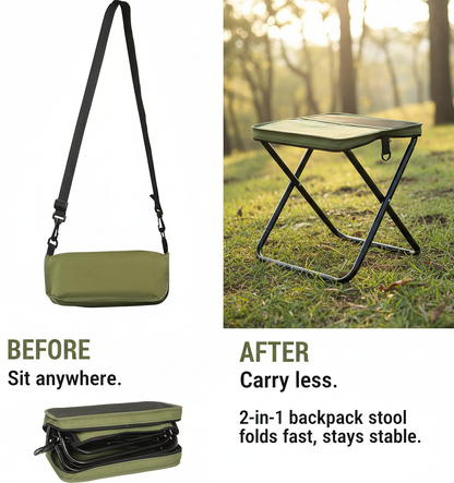 Foldable Backpack Stool – World Cup 2026 Portable Seat for Travel & Stadium Use