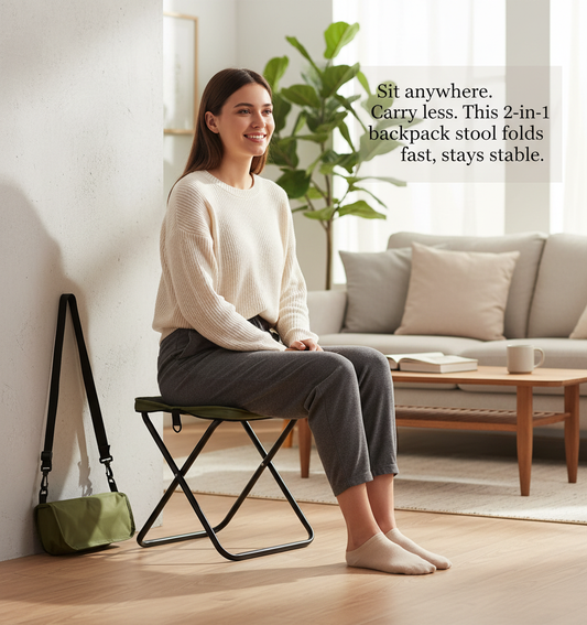 Foldable Backpack Stool – World Cup 2026 Portable Seat for Travel & Stadium Use